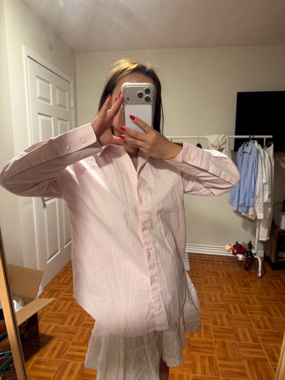 Zara Light Pink Striped Shirt